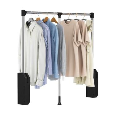 Imagem de Tcatec Haste de armário ajustável de 60 a 82 cm - haste de pendurar montada na parte traseira e lateral com capacidade de 29,9 kg, organizador de guarda-roupa que economiza espaço para armazenamento