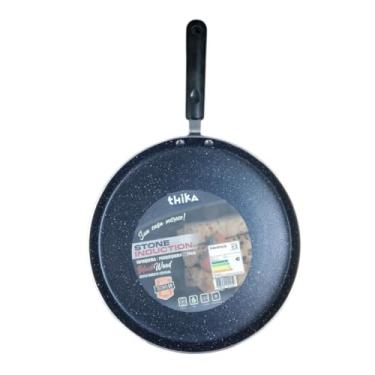 Imagem de Frigideira Tapioqueira Panquequeira com Indução, 26cm, Alumínio com Revestimento Antiaderente Techflon, Preta, Compatível com Fogão a Gás, Elétrico e Vitrocerâmico