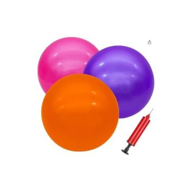 Imagem de Bola Feijão com Bomba de Ar, PVC Antiderrapante, 45x90cm, Laranja, Suporta 120kg, para Pilates, Fisioterapia, Gestação