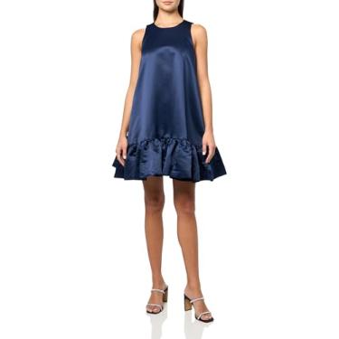 Imagem de Trina Turk Minivestido feminino volumoso de cetim, Tinta, 36