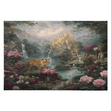 Imagem de Tapete de área 60 x 90 cm macio lavável tapete antiderrapante com suporte de borracha tapetes de área de cenário natural para sala de estar, quarto, decoração de casa