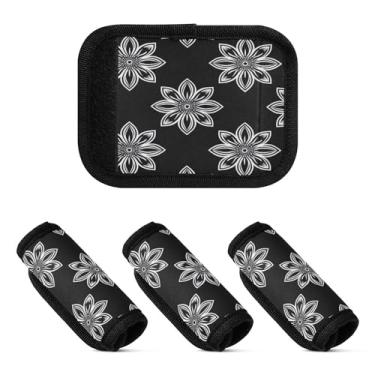 Imagem de Qilmy Lindas margaridas com alça de bagagem, embalagem com 2 identificadores de bagagem, identificadores de bagagem, capa para carrinho de bebê, mala de viagem, acessórios de viagem de avião686