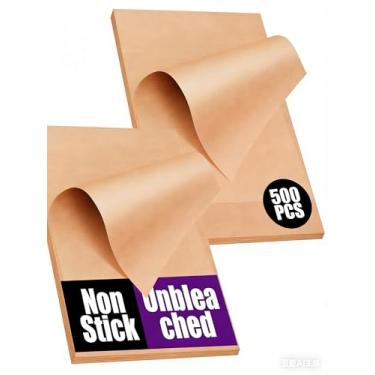 Imagem de 500 peças de papel manteiga para assar, folhas de papel de pergaminho pré-cortadas de 30,5 x 40,6 cm, papel antiaderente resistente, meia folha para assar biscoitos, cozinhar, fritadeira a ar, forno