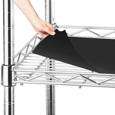 Imagem de Frienda Conjunto de 5 forros de prateleira resistentes de 35 x 61 cm embalados planos para prateleiras de arame, tapete de plástico não adesivo à prova d'água para prateleiras de cozinha, sapateira