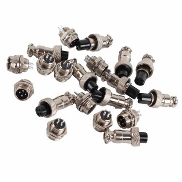 Imagem de Cosiki Conector de Soquete de Metal Gx12 4 Pinos 12mm, Vida útil Durável para Inclinômetro, Sistemas de Aquisição de Dados, Automotivo, 10 Conjuntos