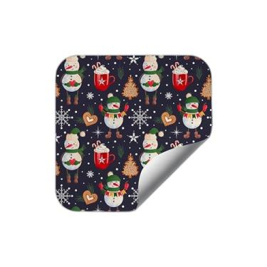 Imagem de Adesivos Redondos Natalinos Homens de Neve 25 Unidades - Tamanho 30x30cm