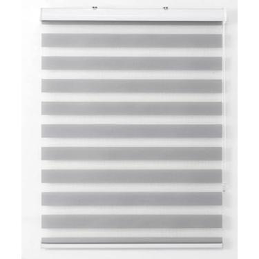 Imagem de Persiana Rolo Duplo Bandô Sunny Cinza 220 (L) x 220 (A) Cortina Zebra Double Vision 2,20 X 2,20