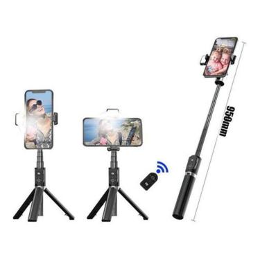 Imagem de Bastão Pau Selfie Tripe Luz Led Bluetooth Retratil Celular
