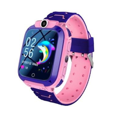 Imagem de Smartwatch, GPS, Câmera, Chat, Botão SOS, À Prova d'Água IP67, Azul, Rosa, Preto, Rastreador de Localização (rosa)