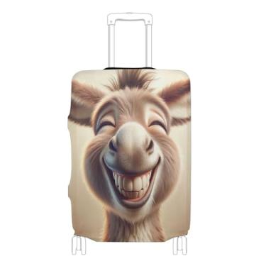 Imagem de Joisal Linda capa protetora de bagagem de burro rindo, capa de mala de viagem especial antiarranhões para mulheres, P, serve para capa de 45 a 50 cm, Lindo burro rindo, M 22-24 in, Capa de mala