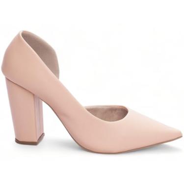 Imagem de Torricella, Sapato Scarpin Salto Médio Alto Grosso Aberto 8,5cm Torricella Cor:Rosa;Tamanho:38