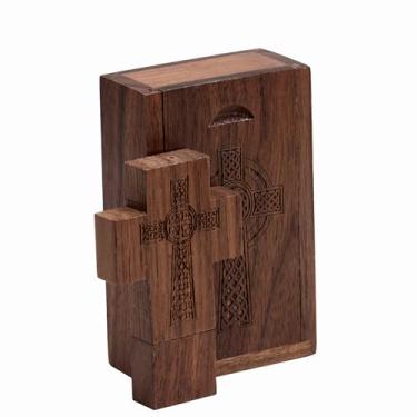 Imagem de Pen drive USB de madeira personalizado em forma de cruz, pendrive religioso personalizado para eventos da igreja, presentes cristãos, lembrancinhas de casamento, lembranças memoriais, com caixa de