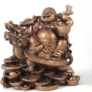 Imagem de FENNYYAR Estátua de Buda Feng Shui Estilo Chinês Maitreya, 12 cm 12 cm, Estatueta de Escultura Budista Ornamento de Decoração de Casa