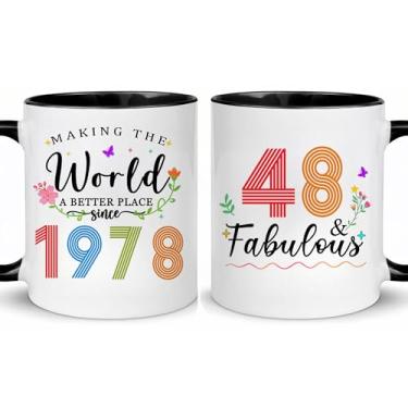 Imagem de Choinn 1978 Presentes de aniversário de 48 anos para mulheres e homens, presente de aniversário de 48 anos, caneca de café para mãe, pai, avó, vovô, ideias de presentes de aniversário de 48 anos, Dia