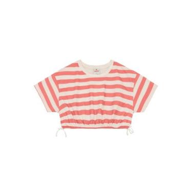 Imagem de Blusa infantil menina listrada Brandili, 10, Rosa