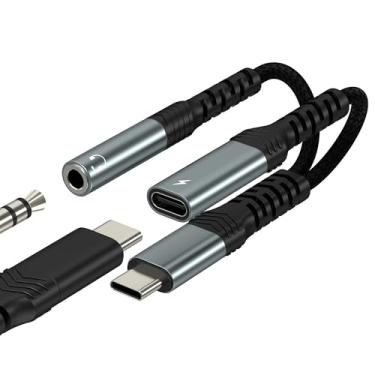 Imagem de Adaptador USB C para auxiliar (2 em 1) tipo C para fone de ouvido de áudio para iPhone 17 16 15 Pro Max 3,5 mm cabo carregador compatível com Samsung S25 S24 S23 S22 S21 Splitter Dongle Cord Wired