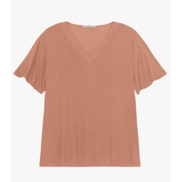 Imagem de Blusa Visco Tricot Plus Size Secret Glam Marrom, Plus G2, Marrom
