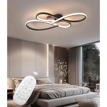 Imagem de Luminária de teto LED moderna para sala de estar, com intensidade regulável e controle remoto. Luminária de teto LED para quarto, com formato geométrico irregular, ideal para sala de jantar