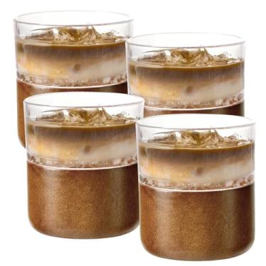 Imagem de USEEKRIL Conjunto de vidro com manga de café, copo de café clássico resistente ao calor de 140 ml para cappuccino, latte, café expresso e chá de suco