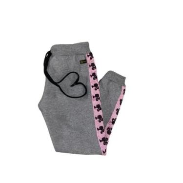 Imagem de Calça de Moletom Premiun Barbie flanelado, Cinza,  8