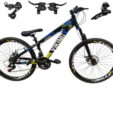 Imagem de Bicicleta 26 VikingX Tuff25 24v  Trocadores SHIMANO Aluminio Freeride Disco Mecânico Pneu Slick 1.50-Unissex