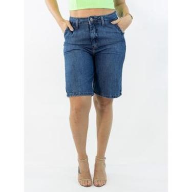 Imagem de Bermuda Jorts Feminina Jeans Cintura Alta Bolso Social Anticorpus-Feminino
