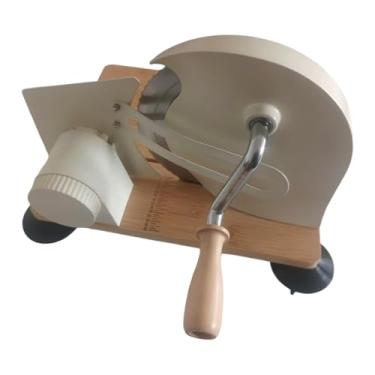 Imagem de MotiveTech Fatiador de pão manual para pão de fermentação caseiro, espessura ajustável, com manivela para uso comercial em lanchonetes e residências, Creme