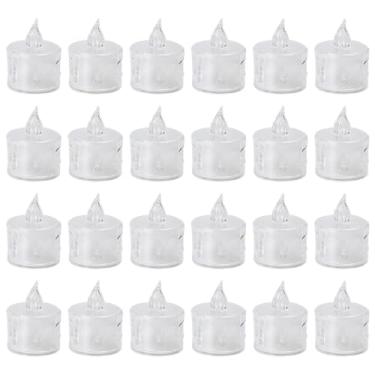 Imagem de Velas sem chama, velas tremeluzentes de LED | Vela falsa transparente elétrica - 24x velas operadas por bateria sem chama de, peças centrais de mesa decorativas para férias