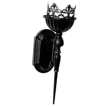 Imagem de Generic Castiçais de parede para velas de chá, suportes para velas de pendurar na parede, castiçais para casamento e sala de estar, Preto