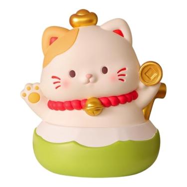 Imagem de BLWOTMOR Estátua de Gato para Mesa, Enfeite, Cofrinho Colecionável, Cofre para Guardar Dinheiro, Ideal para Sala de Estar, Escritório Ou Decoração de Casa. Pre, Bell L, Tamanho real