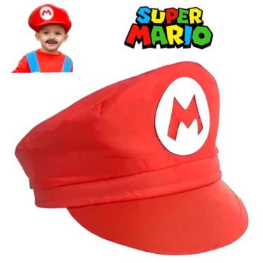 Imagem de Boina Chapéu Gorro Super Mário Fantasia Cosplay Carnaval Adulto Infant