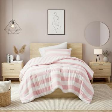 Imagem de Regency Heights Conjunto de edredom solteiro listrado reversível, de microfibra macia com design de listras de dupla face, quente e aconchegante para todas as estações, edredom e edredom de 2 peças