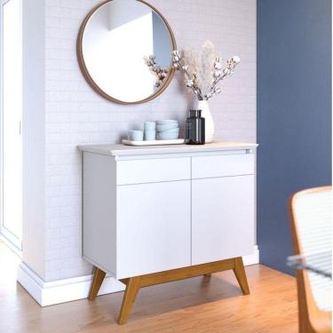 Imagem de Aparador Para Sala Buffet Ambiente Classic 2 Portas Branco Acetinado - Imcal
