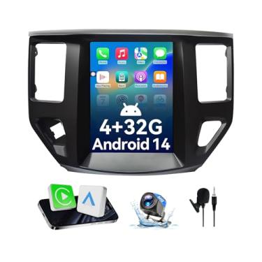 Imagem de ULhome Rádio estéreo para carro Android 14 compatível com Nissan Pathfinder 2012-2020, 8Core. Tela sensível ao toque de rádio veicular de 10,4 polegadas, compatível com Bluetooth, CarPlay sem fio