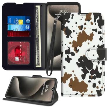 Imagem de GFRGTFHYT Capa carteira para Samsung Galaxy S25 FE 5G de 6,7 polegadas 2025 com suporte para cartão de crédito, alça de pulso de couro PU, suporte magnético, compartimentos para cartões, capa de