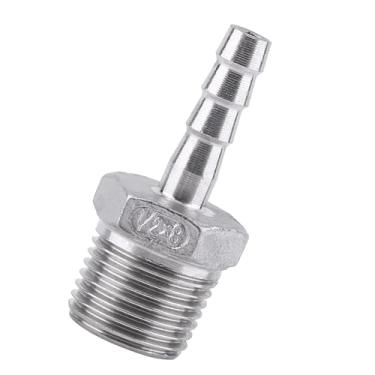 Imagem de Generic Conector de Cauda de Mangueira Farpada de Aço Inoxidável para Encanamento de Tubulação de Ar/água, Encaixe de Rosca 304 SS 1/8 "~ 3/4" para Engenharia Química, Máquinas (1/2''*8mm)