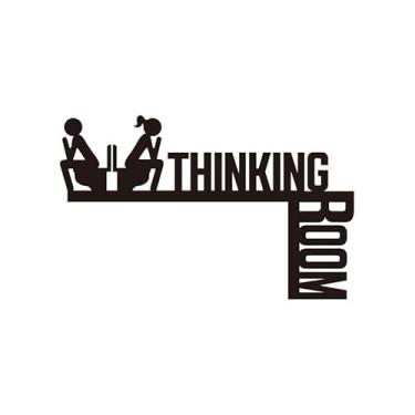 Imagem de LHYUSHUN Moldura de metal para sala de pensamento, decoração de porta, parte superior de porta, janela, canto, arte de parede, decoração para casa, banheiro, quarto, escritório (ThinkingRoom A)