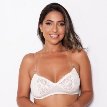 Imagem de Sutiã Milla Básico sem Bojo com Alças de Silicone e Detalhes Renda Cor