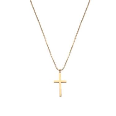 Imagem de Heavenly Metals Colares de cruz para mulheres e meninas – Joias cristãs em prata e ouro 18K – Corrente de caixa ajustável – Marca americana baseada na fé, Ouro, Sem Pedra Preciosa