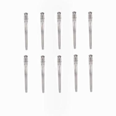 Imagem de Grampos de cabelo profissional de bico de pato com design de cristal transparente longo base de alumínio leve para corte e salão de beleza, branco, 10 peças