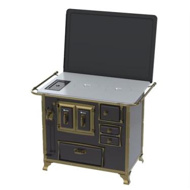 Imagem de Fogão a Lenha N 2 Renaissance Chapa de Aluminio Preto Esquerda