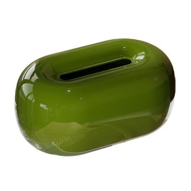 Imagem de Capa de caixa de lenços de mesa prática para sala de estar decoração de mesa de jantar organizador dispensador facial guardanapo (verde)