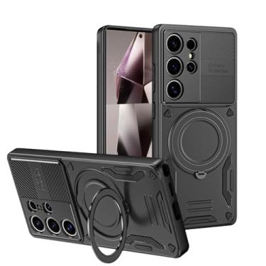 Imagem de LTLMYDAM Capa à prova de choque para Samsung Galaxy S26 Ultra/S26 Plus/S26, proteção de lente militar, antiderrapante, suporte de anel giratório, capa leve, preta, S26 Plus