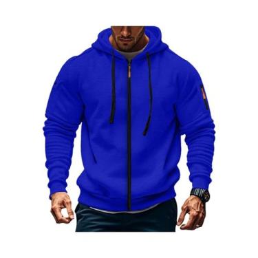 Imagem de Moletom Masculino Slim Fit Com Zíper E Manga Longa, Jaqueta Casual Esp