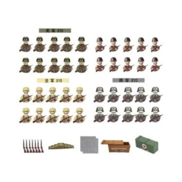 Imagem de Figuras Militares Da Segunda Guerra Mundial, Blocos De Montar Do Exérc