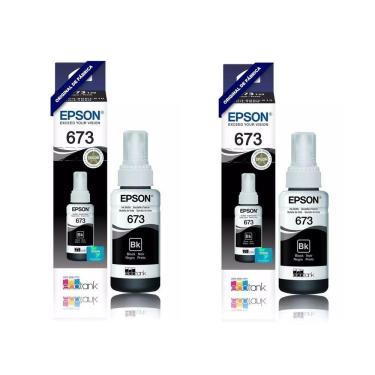 Imagem de Kit Tintas Epson Original 673 T673 T673120 2 Pretos L800 L810 L1800 L805 L850 70ml