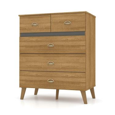 Imagem de Cômoda Para Quarto 05 Gavetas Milão Nature - Pallazio