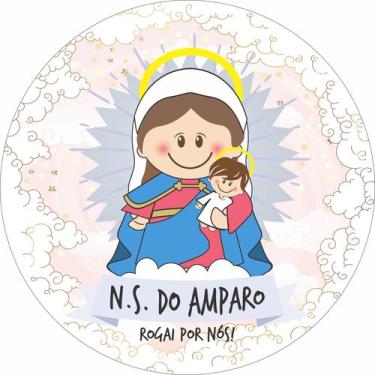 Imagem de Painel de Lona Redondo Santinhos Católicos Nossa Senhora do Amparo - F