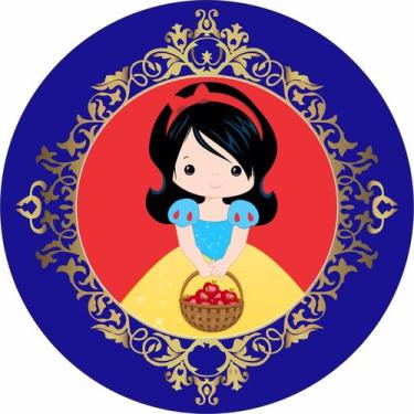 Imagem de Painel De Lona Redondo Branca De Neve Cute Maça - Fabrika De Festa, 15