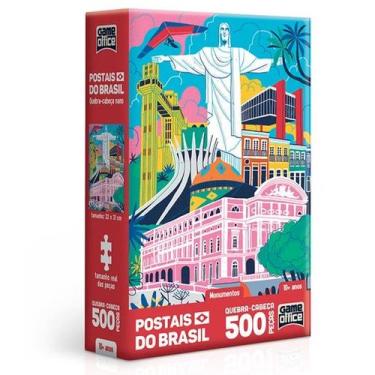Imagem de Postais do Brasil Monumentos Quebra Cabeça 500 peças Nano